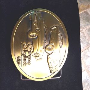 Vintage metal Buick Skylark Club belt buckle